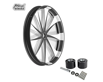 BORSKE Fat Spoke Front Wheel for Harley Touring Bagger Street Glide Road Glide Ultra Limited